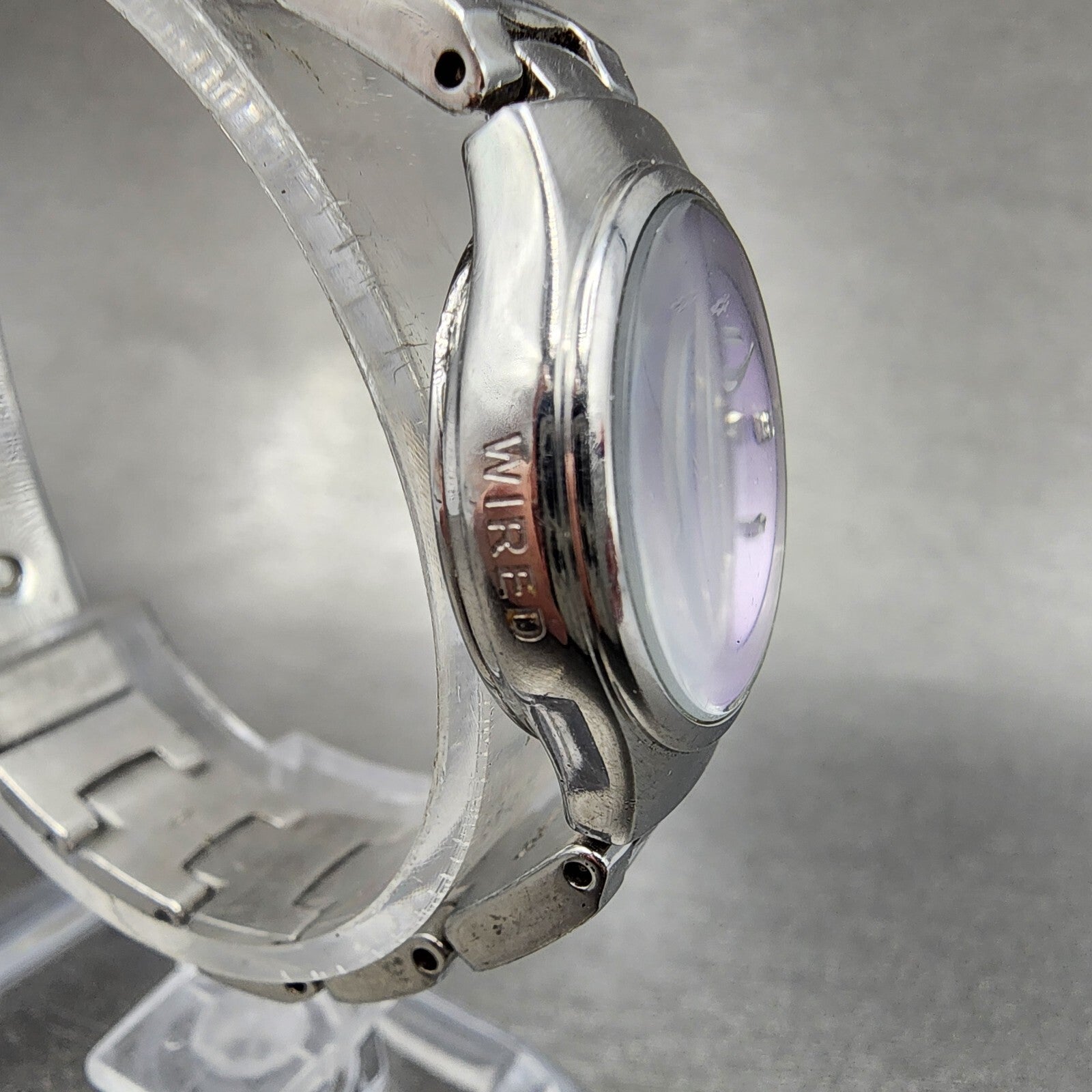 Seiko ALBA Wired Watch Women 21mm Purple Dial Steel Round 1N010BW0 New Battery3