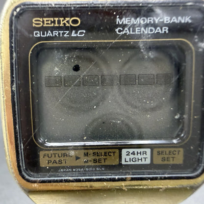 Seiko Memory Bank Calendar Digital Watch Men 34mm Two Tone VTG M354-5019 PARTS2