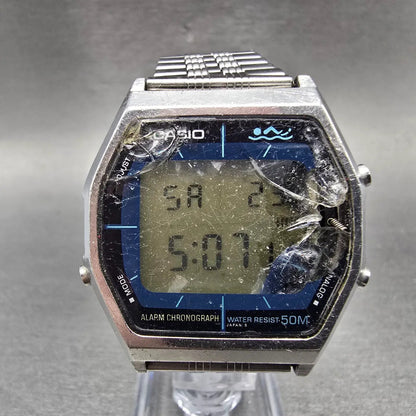 Casio AA-92W Thunder Watch Men 35mm Digital Silver  Alarm Chrono READ!!!!! PARTS0