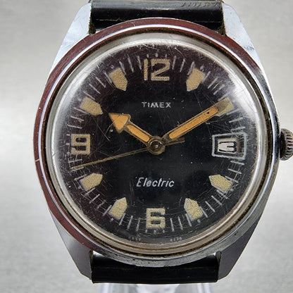 Timex Electric Skin Diver Watch Men 36mm Black Dial Steel Round PARTS2
