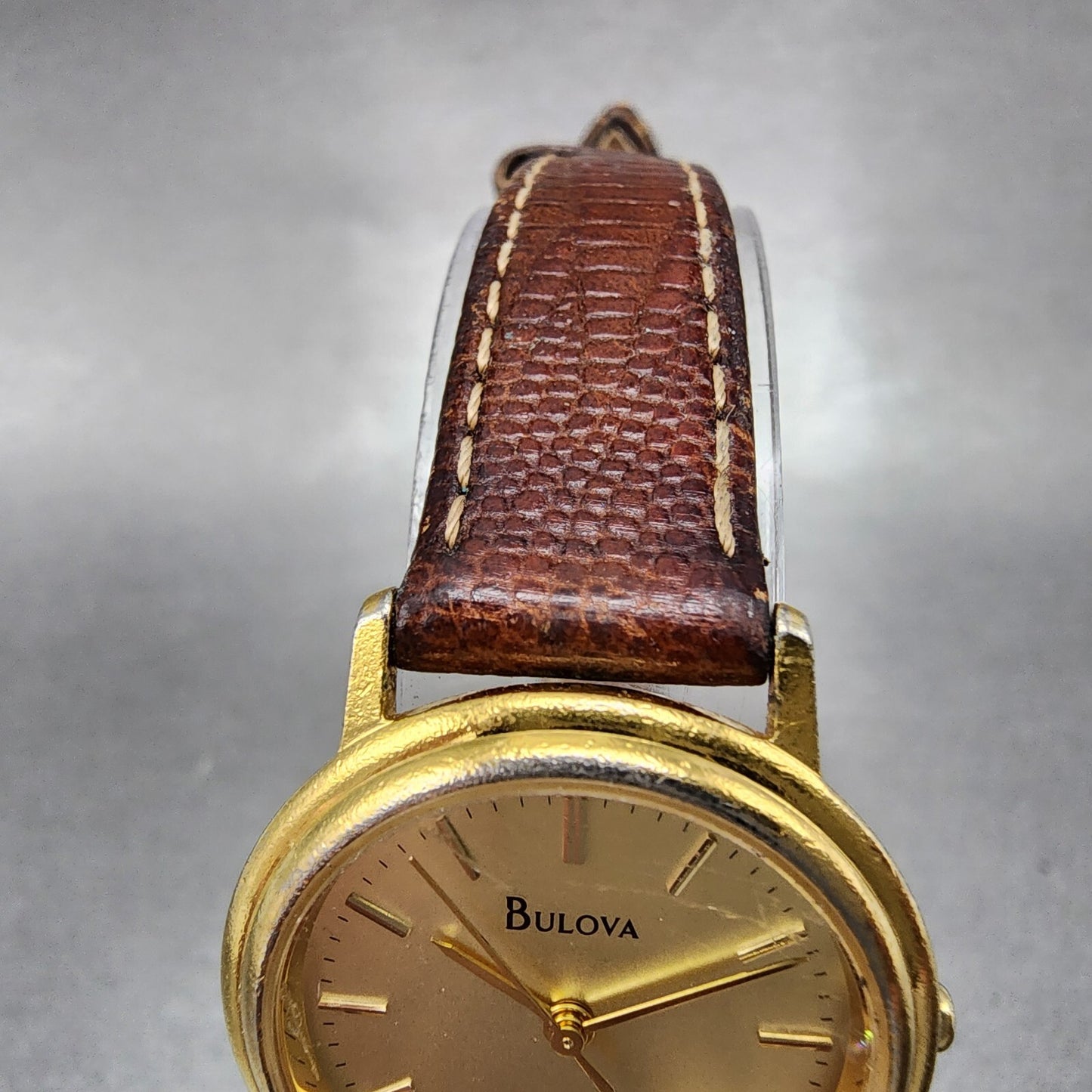 Bulova Watch Women 26mm Champagne Dial Gold Tone Round New Battery