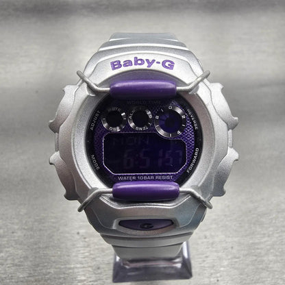 Casio Baby-G BG-1006SA Watch Women 42mm Purple Silver Alarm Chronograph New Batt0