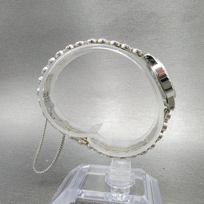 Seiko Watch Women 19mm Silver Dial Silver Tone Oval 14215510 New Battery VTG8