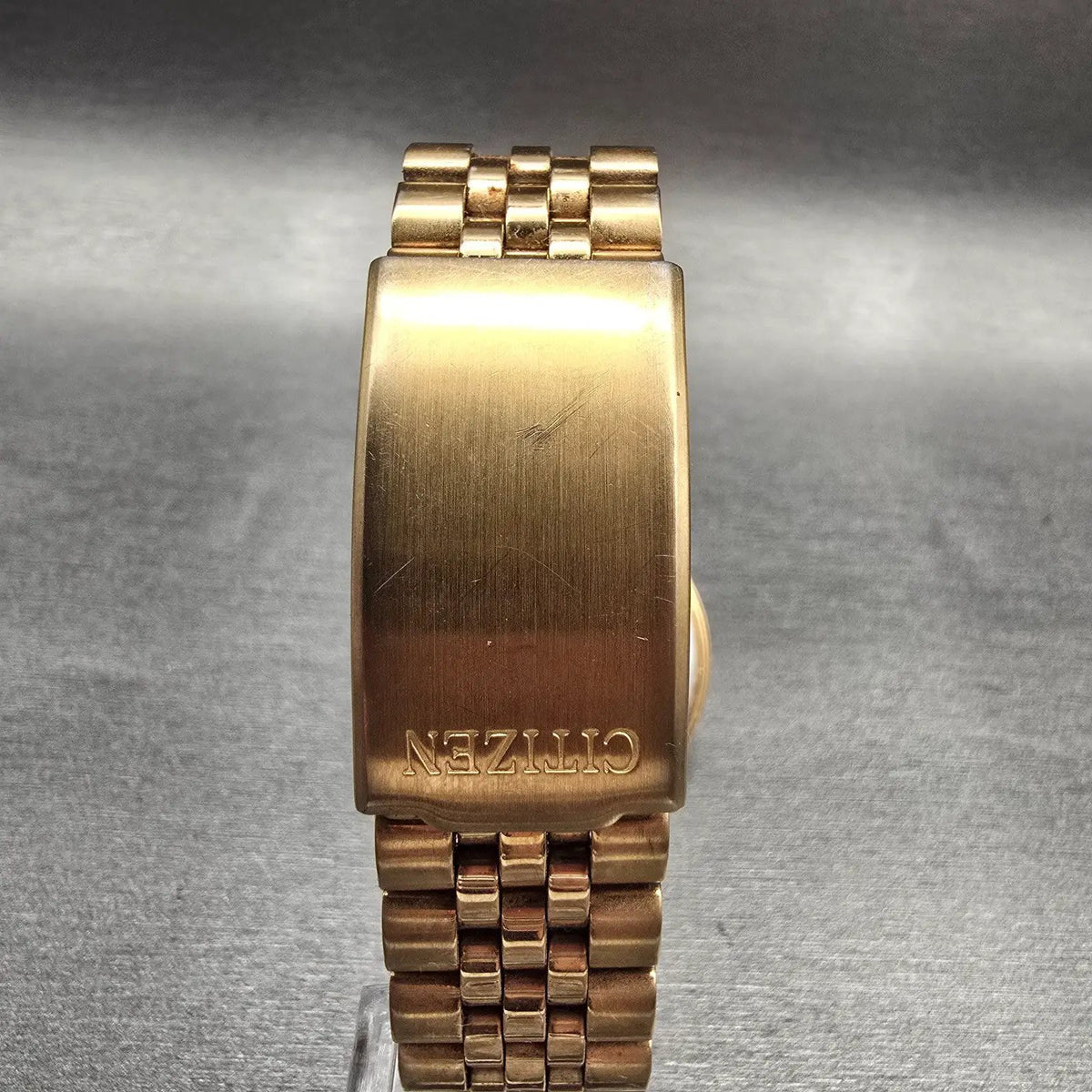 Citizen CQ Watch Men 35mm Gold Dial Gold Tone Daydate Round 6100-K02741 New Batt7