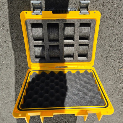 Invicta 8 Slot Watch Case Hard Yellow Black Plastic Foam insert Handle Cary Case1
