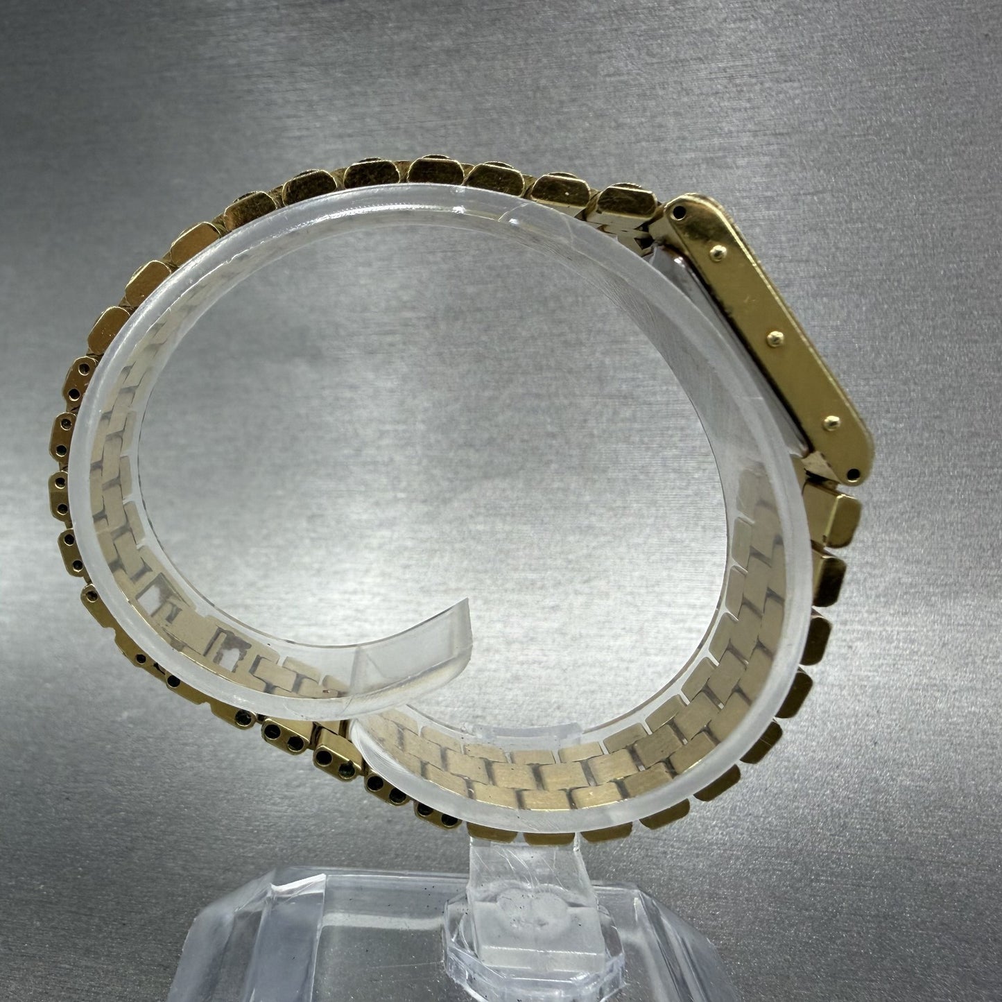 Longines Tank Watch Women 17mm Black Dial Gold Tone Rectangle New Battery8