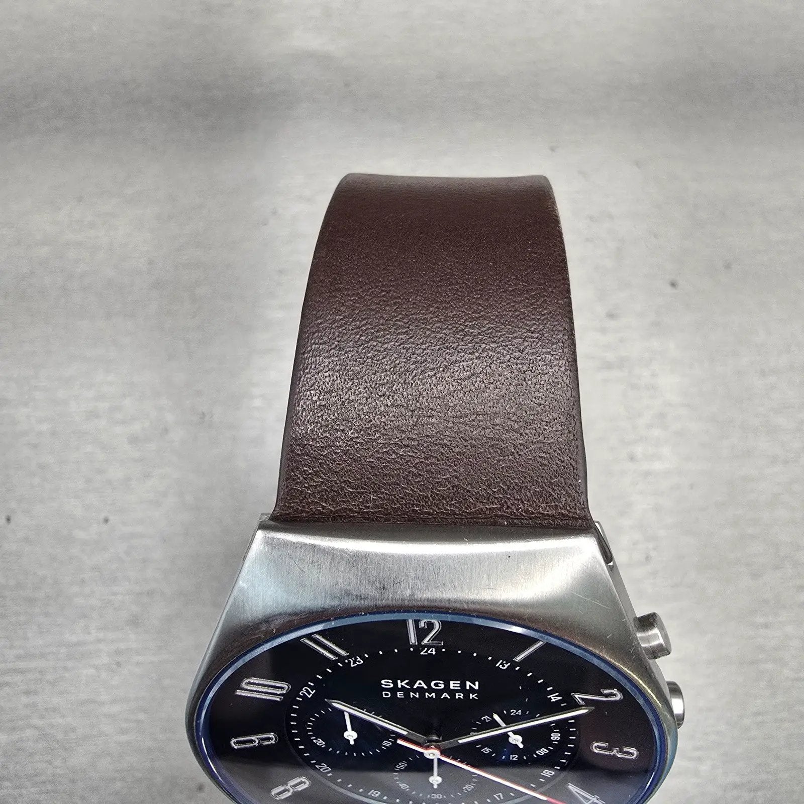 Skagen Grenen Chronograph Watch Men 42mm Blue Dial Silver Tone SKW6842 New Batt4