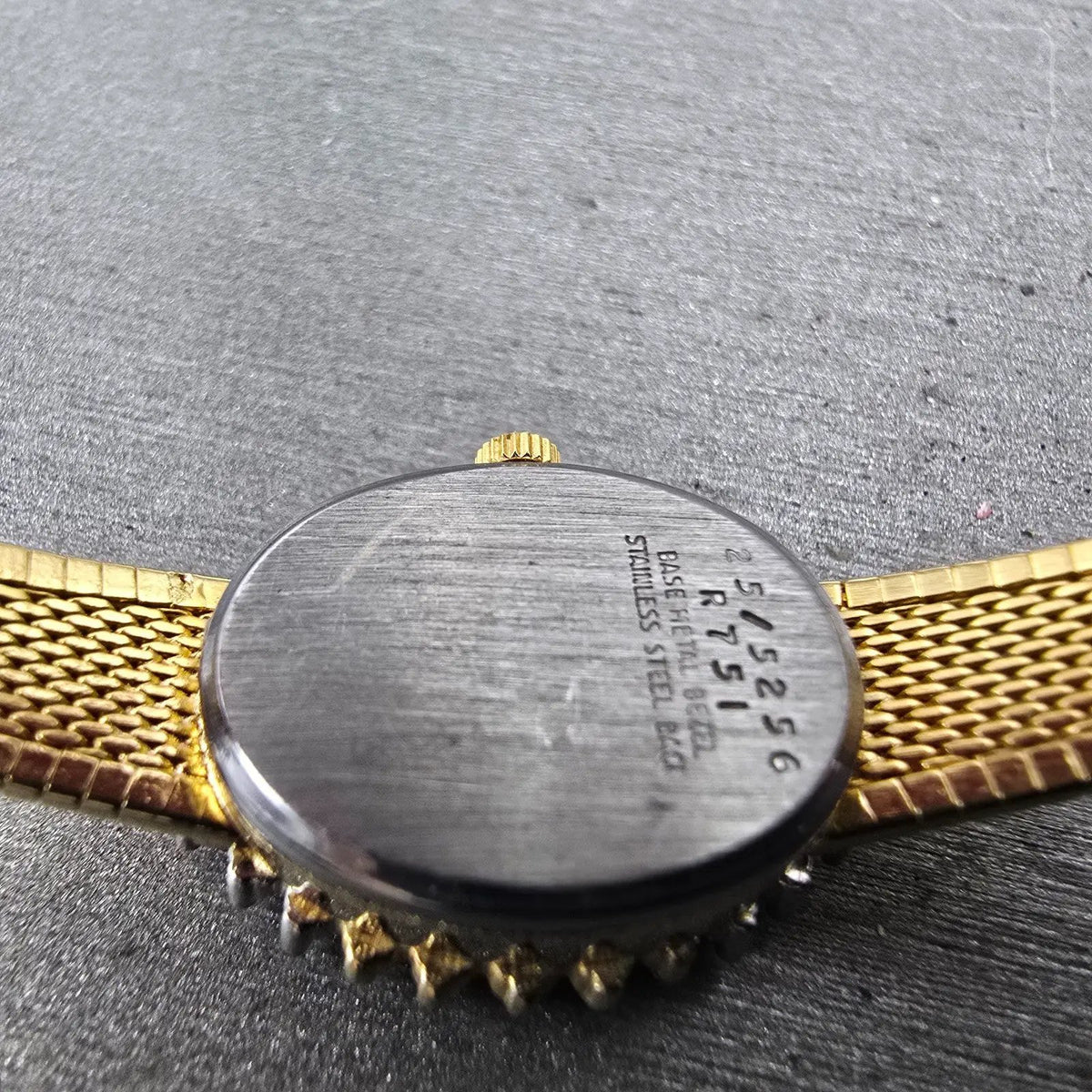 Armitron Deauville Diamond Watch Women 15mm Gold Dial Gold Sapphire Oval NewBatt9