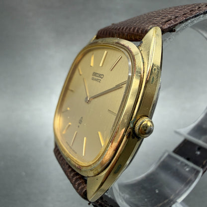 Seiko Watch Men 33mm Champagne Dial Gold Tone Round 7820-5420 New Battery2