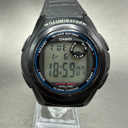 Casio F-200 Watch Men 40mm Digital Black Tone Alarm Chrono Round Works Dual Time0