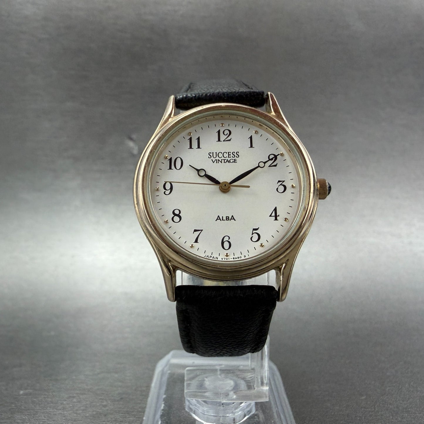 Seiko Alba Success Watch Men 30mm White Dial Gold Tone V701-6A50 New Battery5