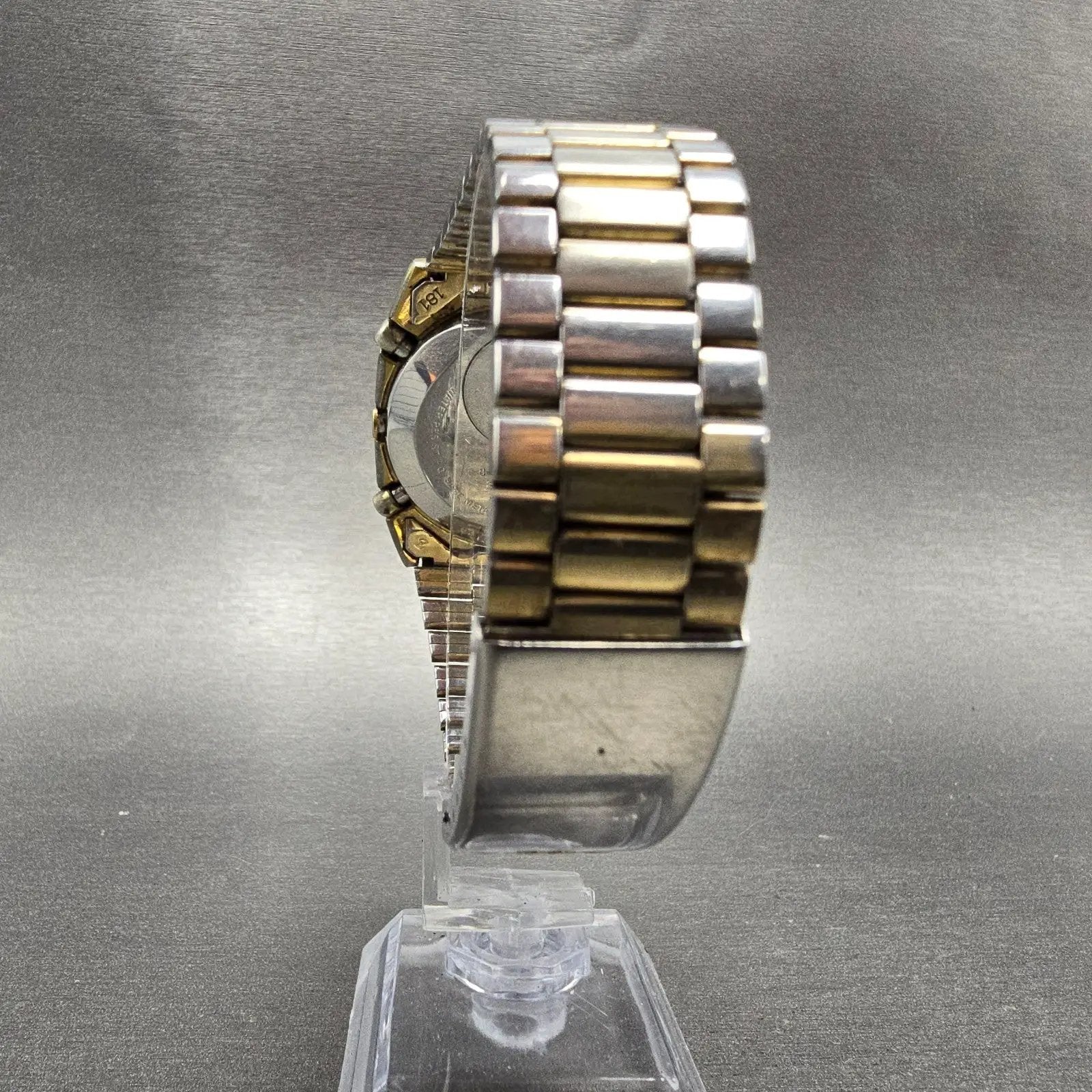 Seiko Watch Men 34mm Gold Tone Year Month Rectangle M154-5009 New Battery7