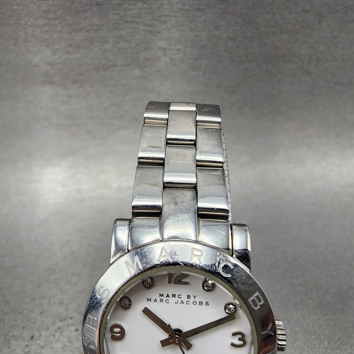 Marc Jacobs Watch Women 25mm White Dial Silver Tone Round MBM3055 New Battery4
