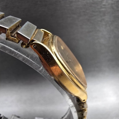Seiko Watch Women 21mm Gold Dial Gold Tone Rectangle 3421-5120 New Battery JP3