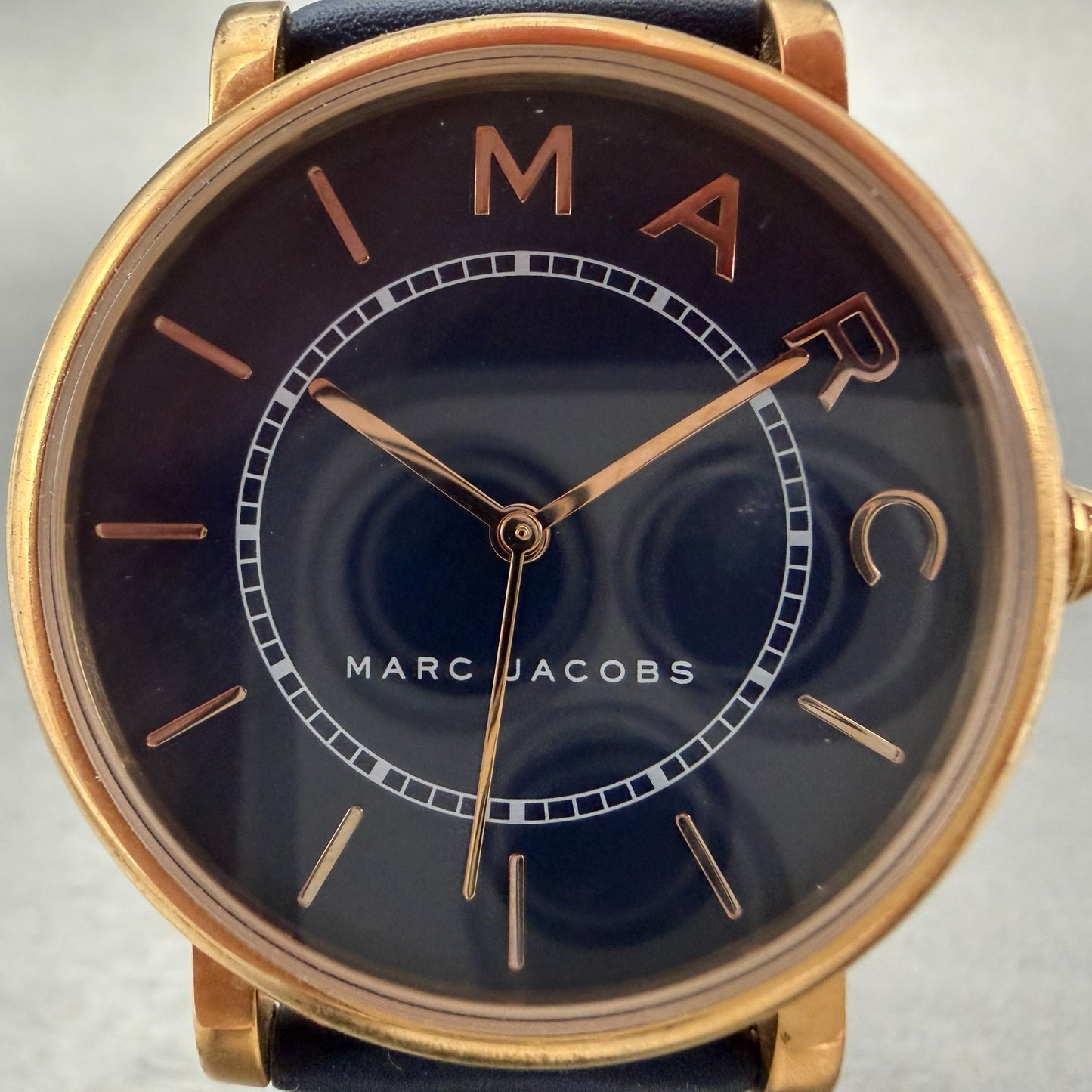 Marc Jacobs Roxy Watch Unisex 36mm Blue Dial Rose Gold Tone MJ1534 New Batt1