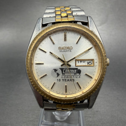 Seiko President Watch Men 36mm Silver Dial Two Tone Daydate 7n43-8111 NewBatt MQ0