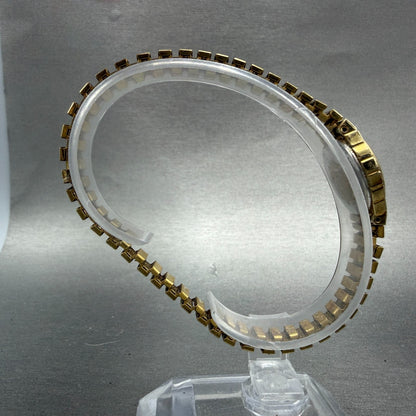 Citizen Watch Women 17mm Black Dial Gold Tone Oval 5920-S96494 New Battery VTG8