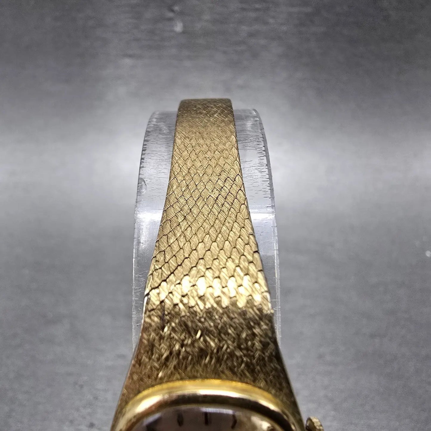 Bulova Accutron Watch Women 18mm Champagne Dial Gold Tone Rectangle PARTS5