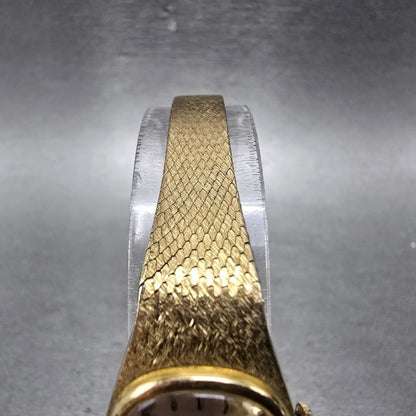 Bulova Accutron Watch Women 18mm Champagne Dial Gold Tone Rectangle PARTS5