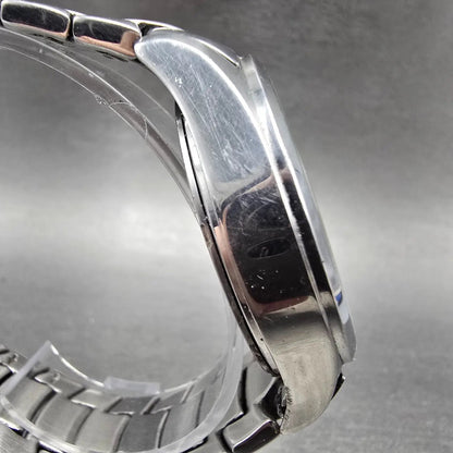 Timex Perpetual Calendar Watch Men 40mm Black Dial Silver Tone Daydate New Batt3
