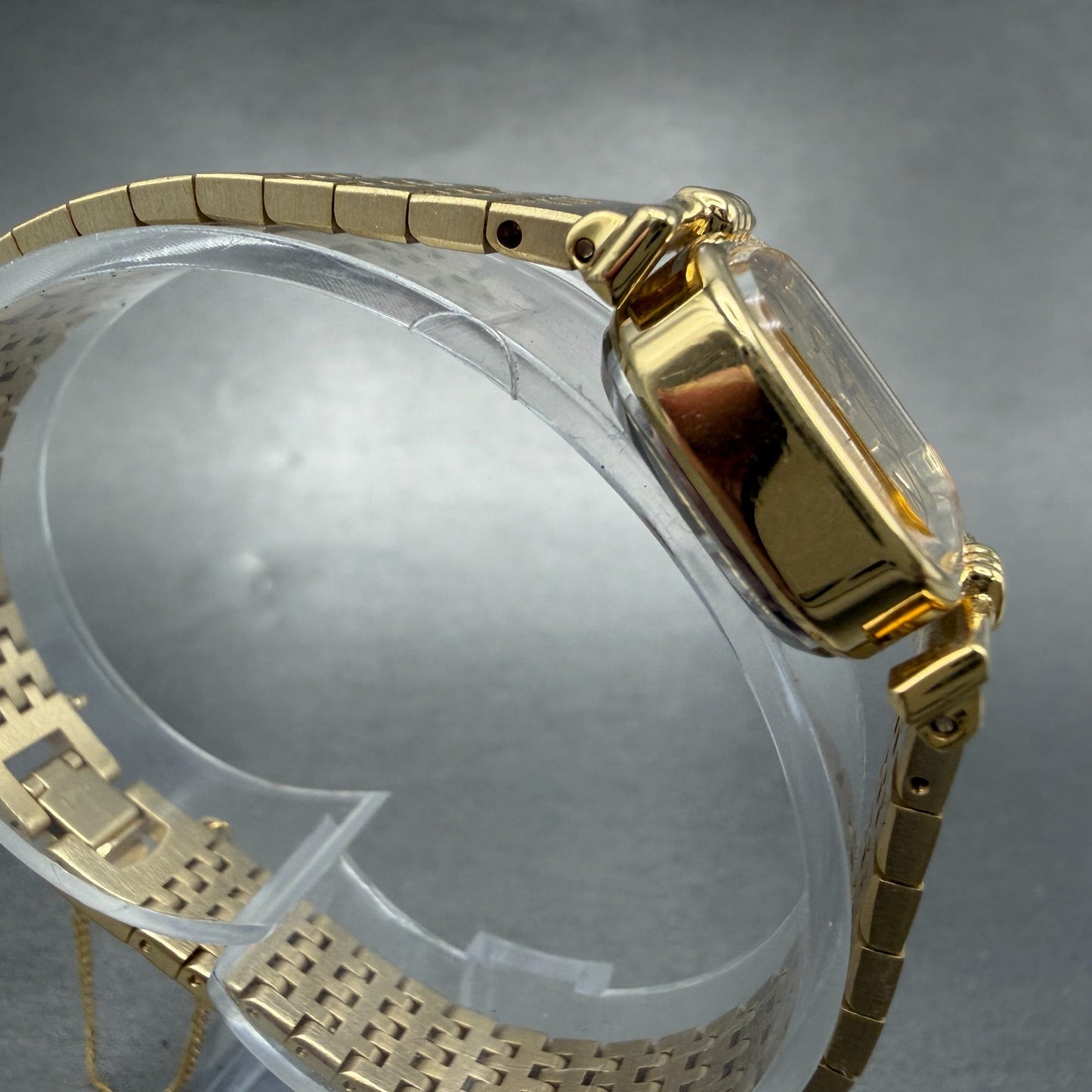 Bulova Watch Women 20mm Champagne Dial Gold Tone Rectangle Manual 7N07-001A Runs3