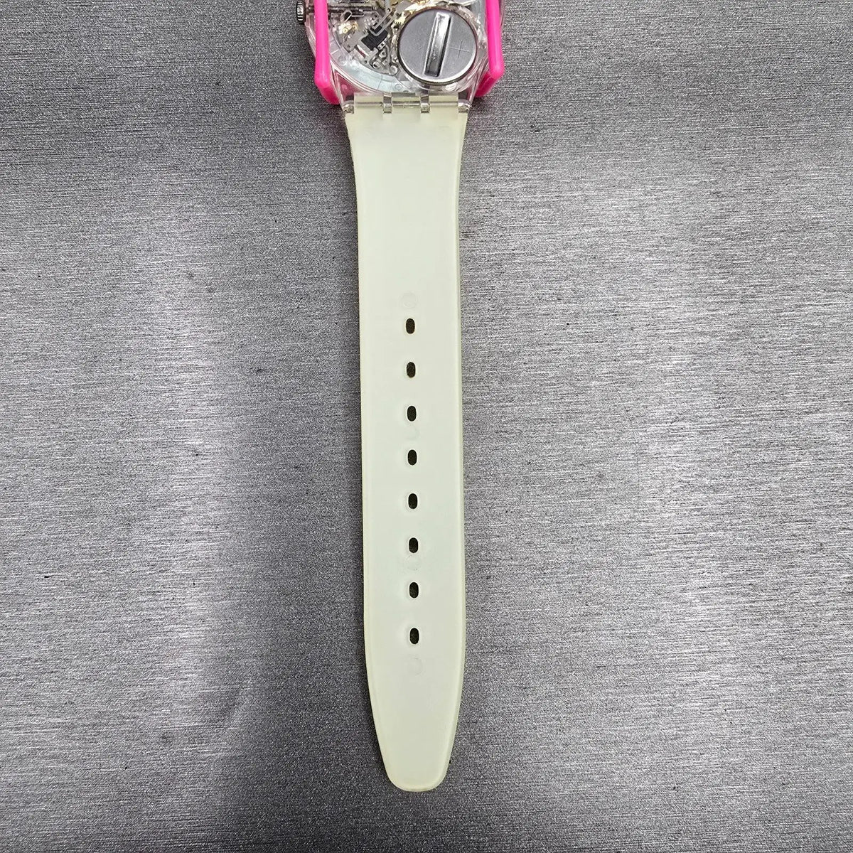 Swatch Snowcovered Watch Men 34mm White Dial Clear Case Daydate GK733 New Batt10
