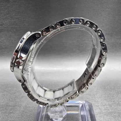 Bulova Diamond Watch Women 30mm White Dial Steel Ceramic Round 98P124 New Batt6