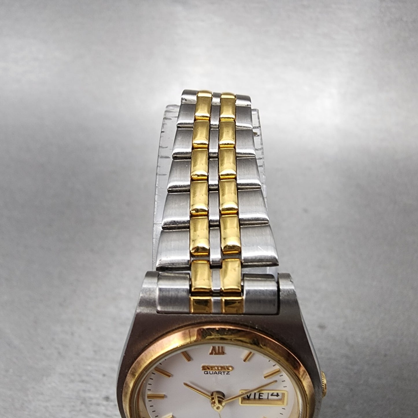 Seiko Watch Women 25mm White Dial Two Tone Daydate READ!!! 7N830081 New Battery4