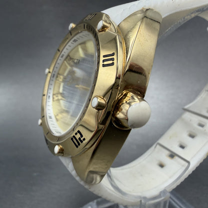 Invicta Venom Watch Women Silver Dial Gold Tone Round Rubber 26147 New Battery2
