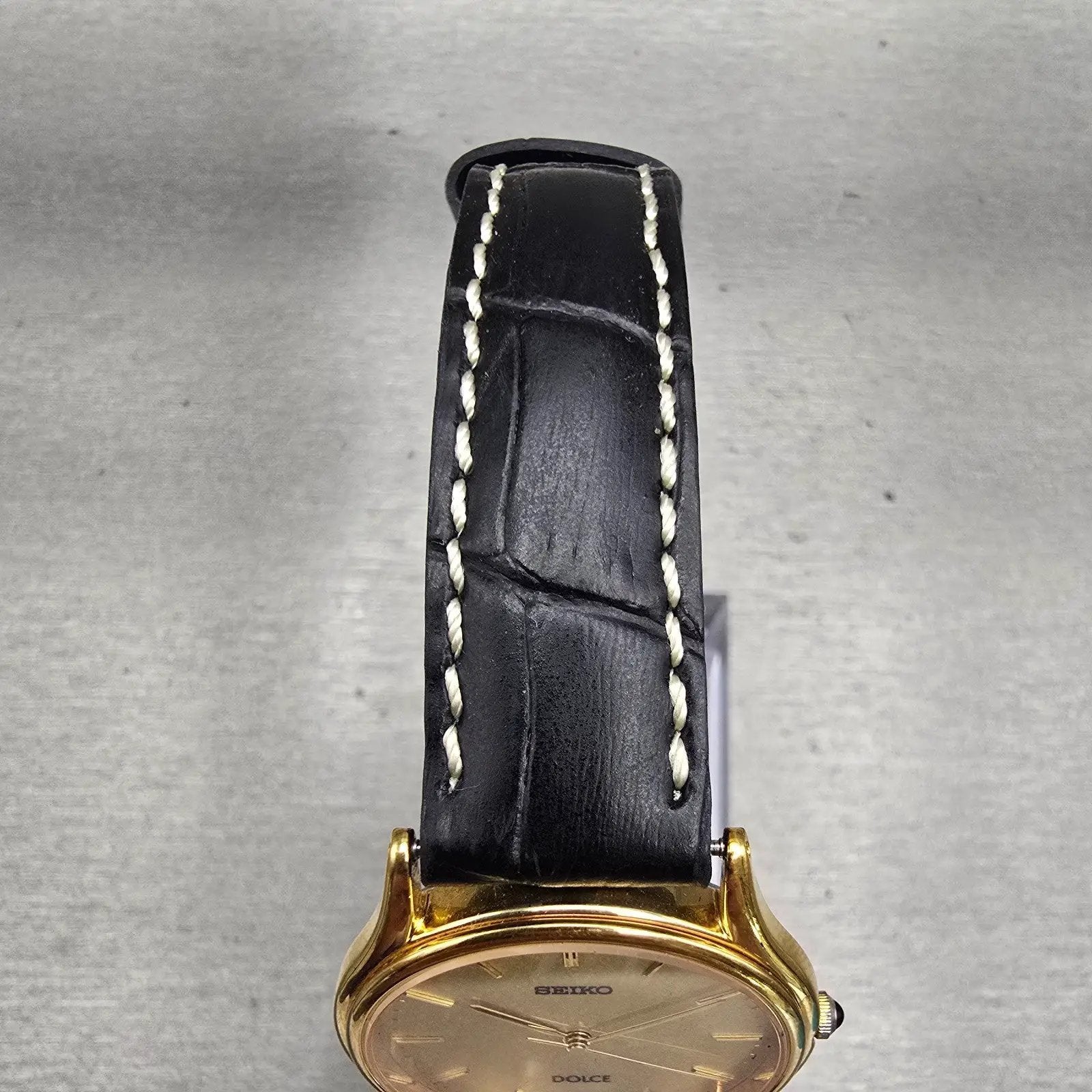 Seiko Dolce Watch Men 31mm Champagne Dial Gold Tone Round 8J41-6100 New Battery4
