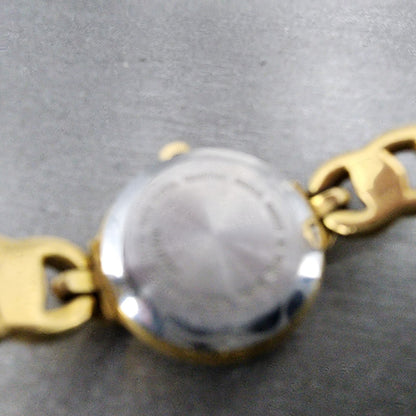 Bulova Heart Watch Women 18mm White Dial Gold Tone Round 97T41 New Battery9