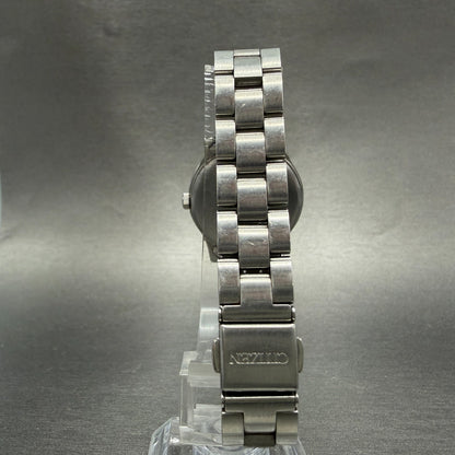 Citizen Watch Women 28mm White Dial Silver Tone Date Round 1012-S031460 New Bat7