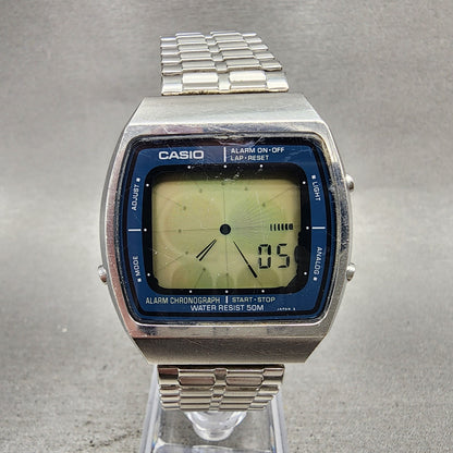 Casio AA91W Watch Men 36mm Digital Blue Silver Tone Alarm Chrono New Battery0