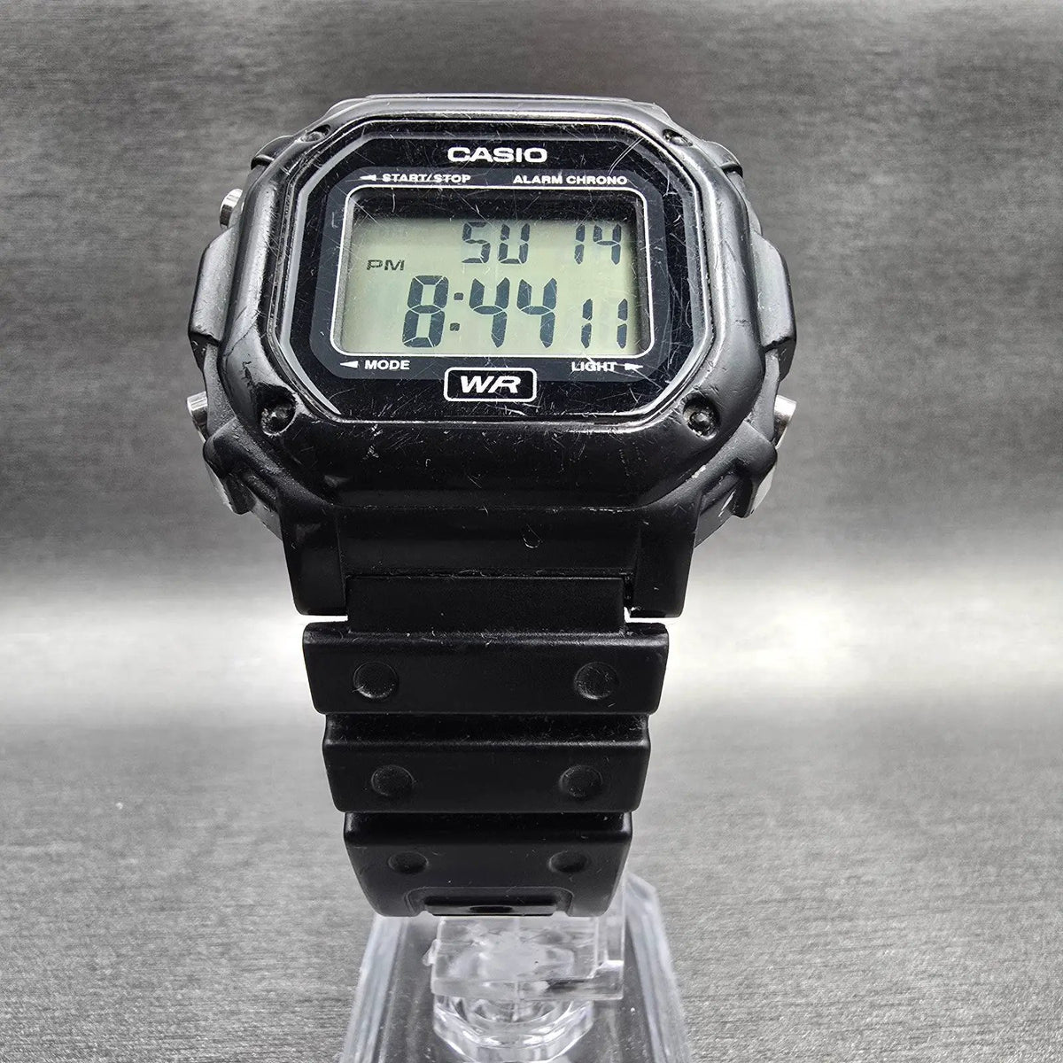Casio F-108WH Watch Men 42mm Black Black Chrono Alarm Rectangle New Battery 455