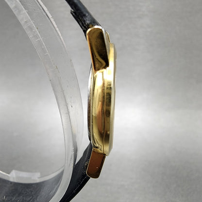 Movado Muesum Watch Women 25mm Black Dial Gold Tone Round 87 A1 845 New Battery3