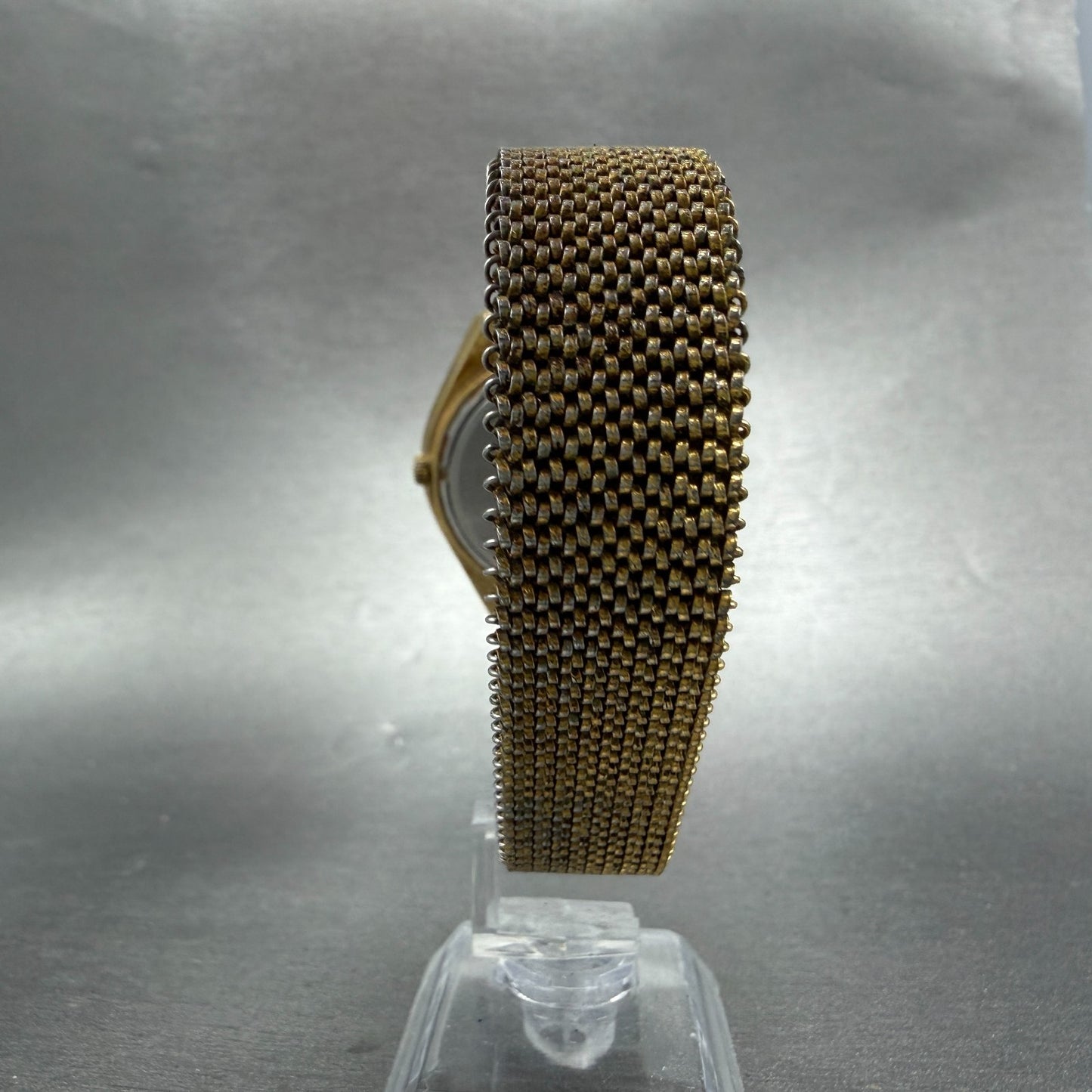 Citizen CQ Crystron Watch Men 38mm Silver Dial Gold Tone Daydate 4-860250 NewBat7