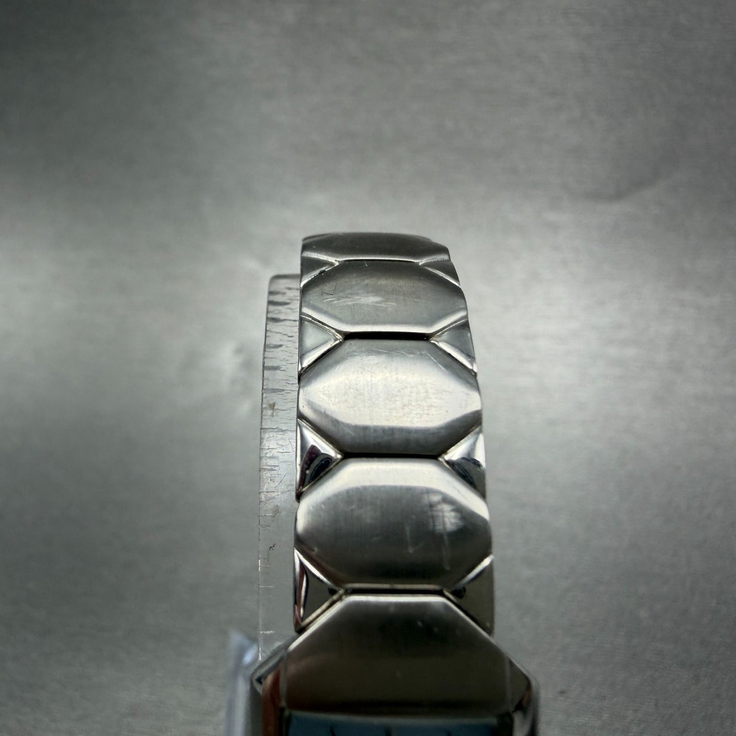 Seiko Tank Watch Women 16mm Blue Dial Silver Tone Rectangle 1N00-0CY0 NewBattery4