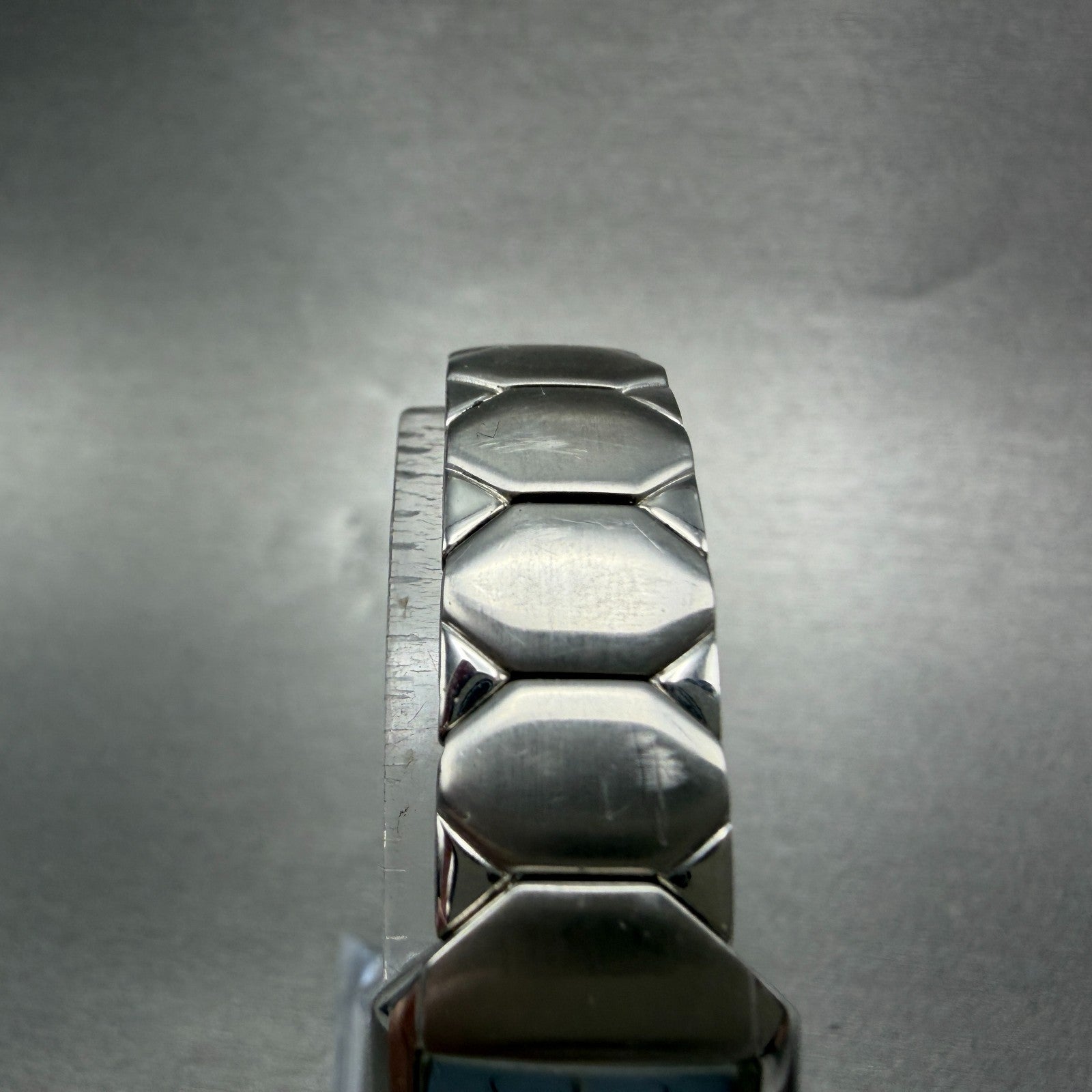 Seiko Tank Watch Women 16mm Blue Dial Silver Tone Rectangle 1N00-0CY0 NewBattery4