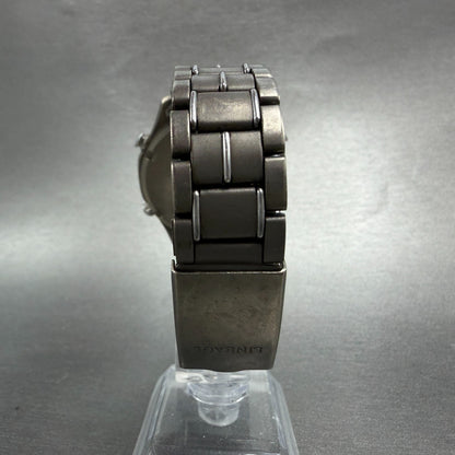 Casio Lineage LIS-001 Watch Men 41mm White Dial Titanium Alarm Chrono New batt7