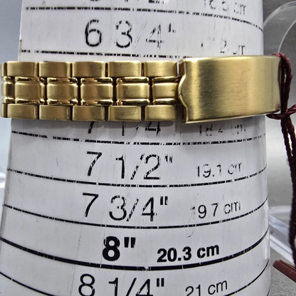 Wittnauer Watch Women 25mm Gold Dial Gold Tone Date Round 15M04 New Battery11