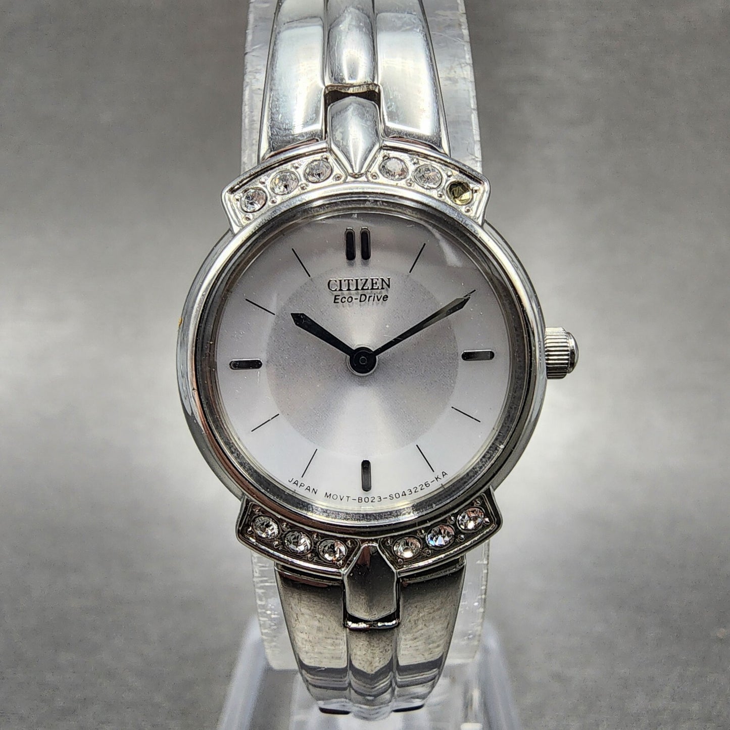 Citizen EcoDrive Watch Women 20mm Silver Dial Silver Tone B023S025508 Runs0