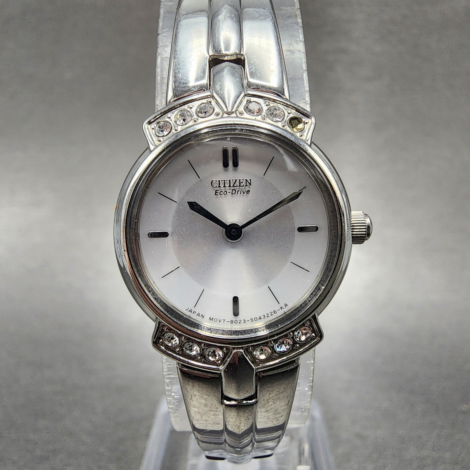 Citizen EcoDrive Watch Women 20mm Silver Dial Silver Tone B023S025508 Runs0