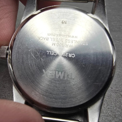 Timex Prepetual Calendar Watch Men 37mm Gray Dial Silver Tone Daydate PARTS13
