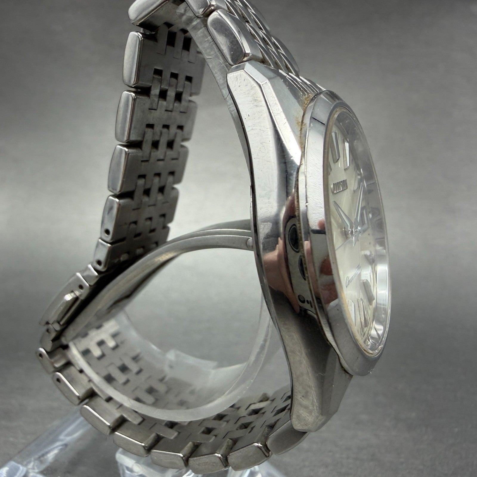 Citizen Chronomaster Watch Men 36mm Silver  Dial Steel Date Round A660-T0065913