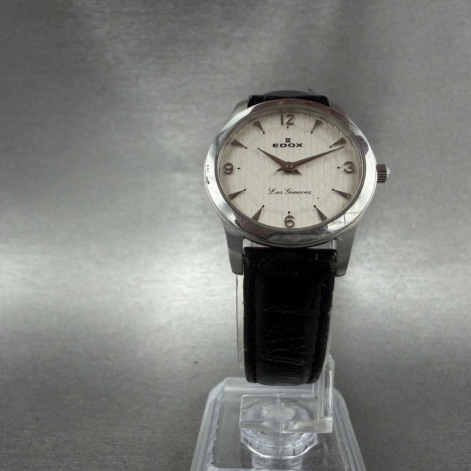 Edox Les Genevez Watch Women 26mm White Dial Steel Round 21155 New Battery5