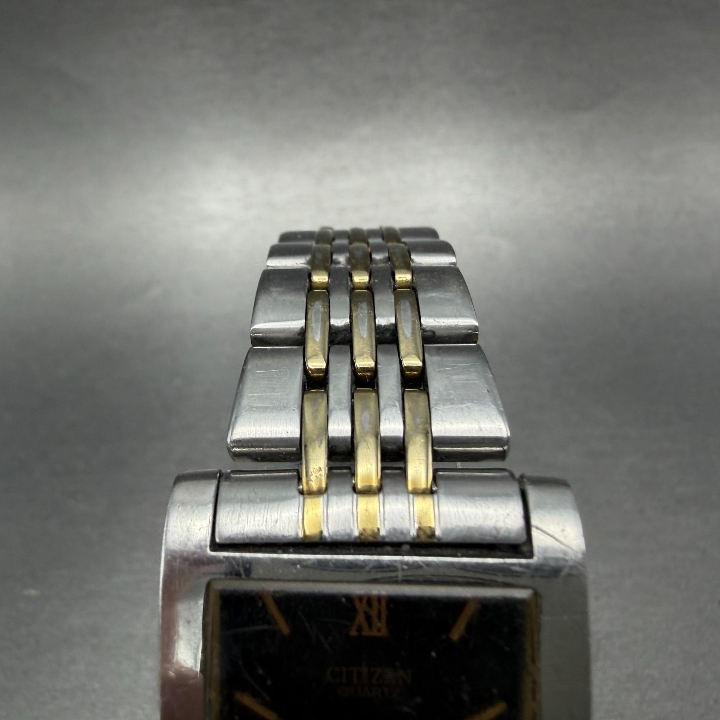 Citizen Tank Watch Men 27mm Black Dial Two Tone Date Rectangle 1012-S020824 PART5