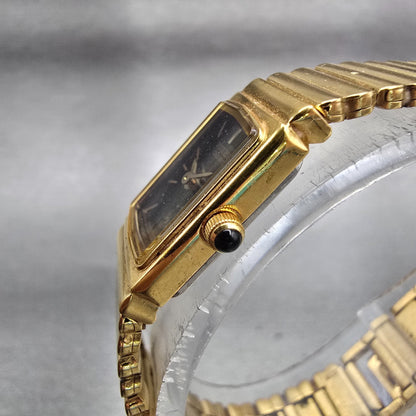 Citizen CQ Watch Women 13mm Black Dial Gold Tone Rectangle 2200-S11917 New Batt2