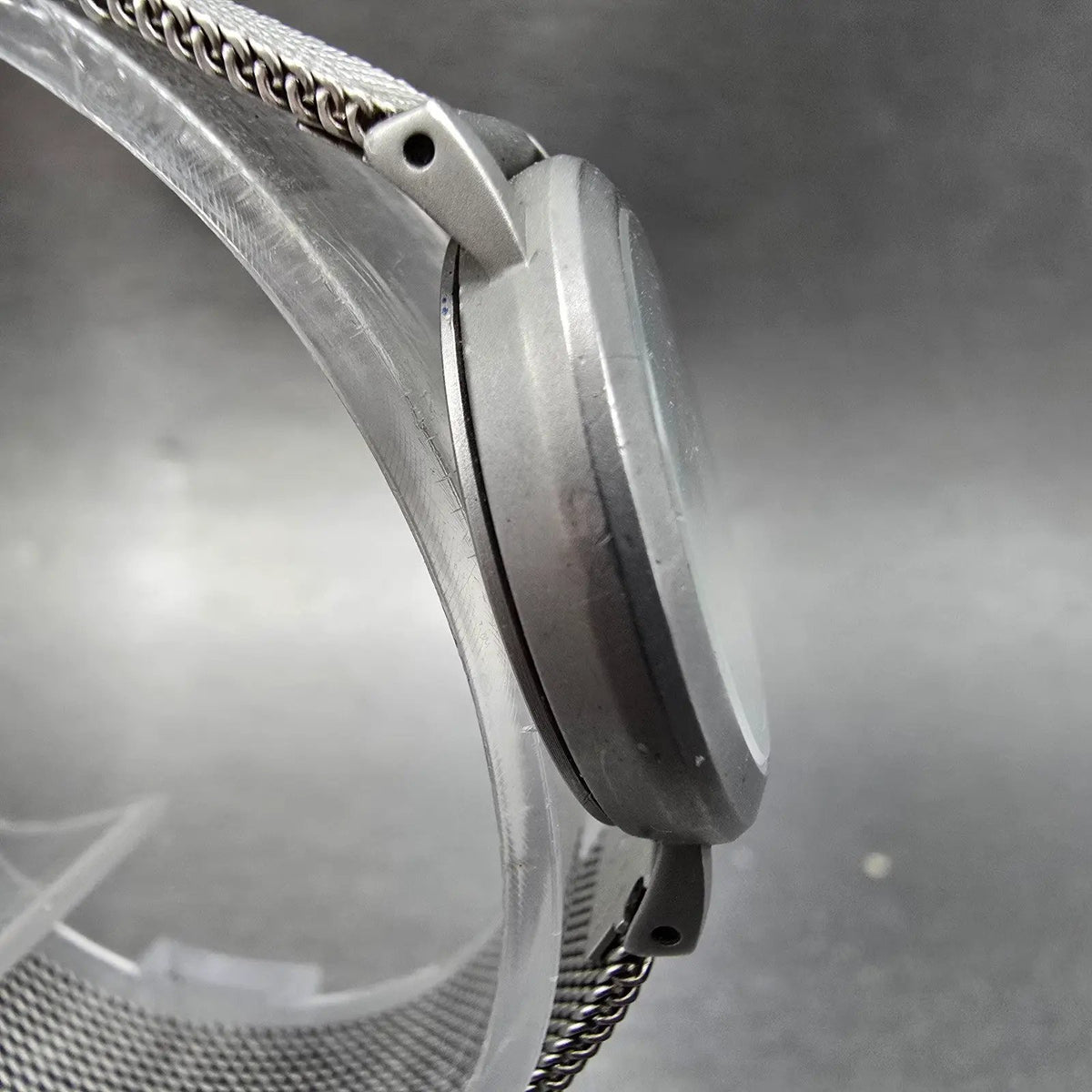 Calvin Klein Watch Women 28mm Silver Dial Steel Round K1313 Mesh Band New Batt3