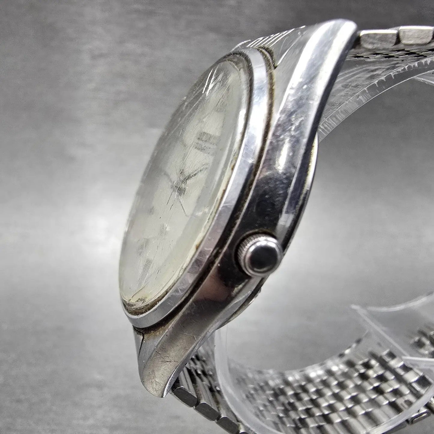Seiko SQ Watch men 35mm Silver Dial Silver Tone Date READ!!!! 8222-8029 New Batt2