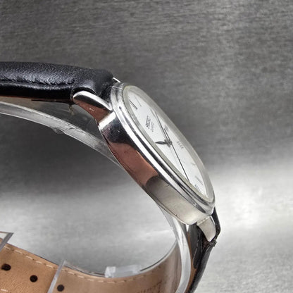 Seiko Dress Watch Men 27mm White Dial Silver Oval 3421-5110 New Battery VTG3